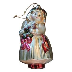 American Greetings Large Mercury‎ Glass Golden Christmas Angel Ornament Decor 7"